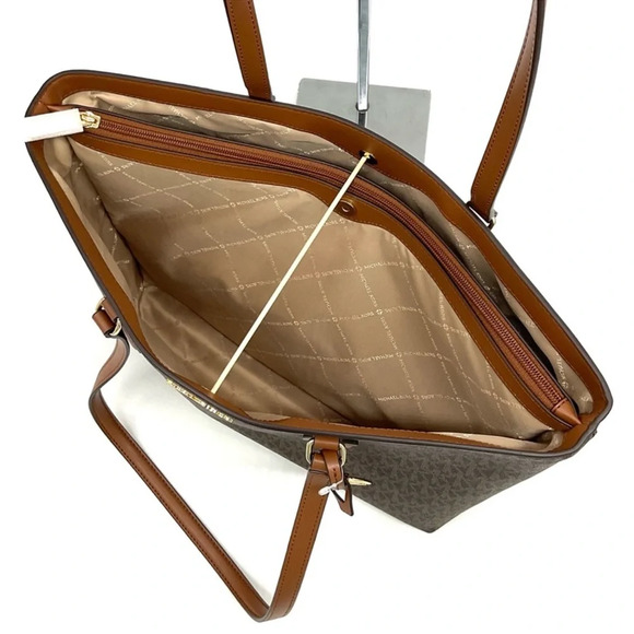 Michael Kors Large EW Crossbody Bag & Large Trifold Wallet Brown/Gold - Picture 8 of 14